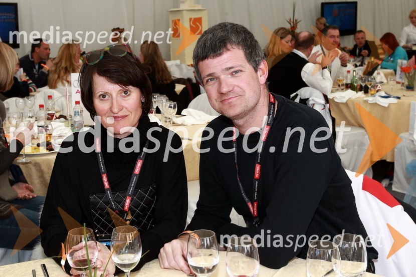Tomaž Berločnik, predsednik uprave Petrol d.d. in soproga Maja50. Pokal Vitranc, slalom