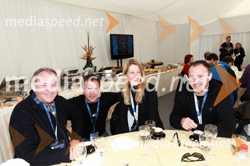 Franc Pagon, Samo Pagon, vodja marketinga znamke Audi pri podjetju Porsche Slovenija d.o.o., Neli Jazbec in Aleš Pagon50. Pokal Vitranc, slalom