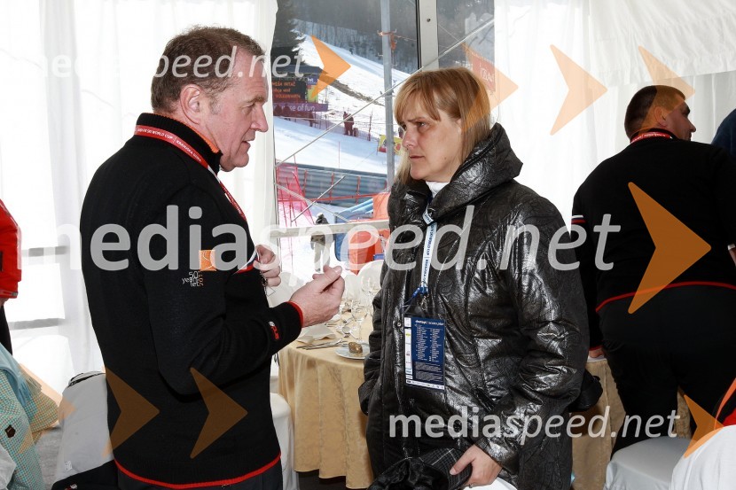 Metod Dragonja, predsednik organizacijskega odbora pokala Vitranc in Darja Radić, ministrica za gospodarstvo50. Pokal Vitranc, slalom
