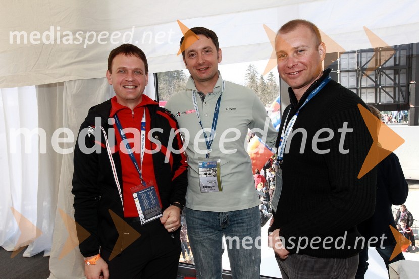 Franci Bolta, direktor avtomobilske znamke Audi pri Porsche Slovenija d.o.o., Boštjan Peterman, izvršni direktor za finance in razvoj pri Infonet Media in ...50. Pokal Vitranc, slalom