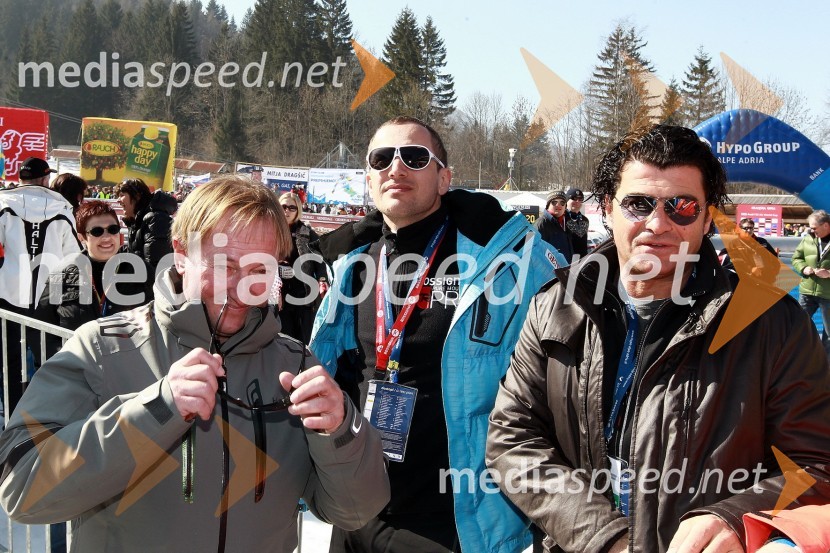 Bojan Križaj, nekdanji smučar, Jure Košir, nekdanji smučar in Alberto Tomba, nekdanji italijanski smučar50. Pokal Vitranc, slalom