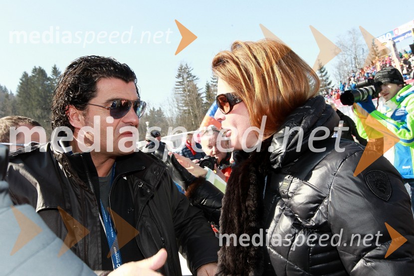 Alberto Tomba, nekdanji italijanski smučar in mag. Alenka Bratušek, generalna direktorica Direktorata za proračun na Ministrstvu za finance50. Pokal Vitranc, slalom