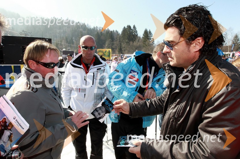 Bojan Križaj, nekdanji smučar, Jure Košir, nekdanji smučar in Alberto Tomba, nekdanji italijanski smučar50. Pokal Vitranc, slalom