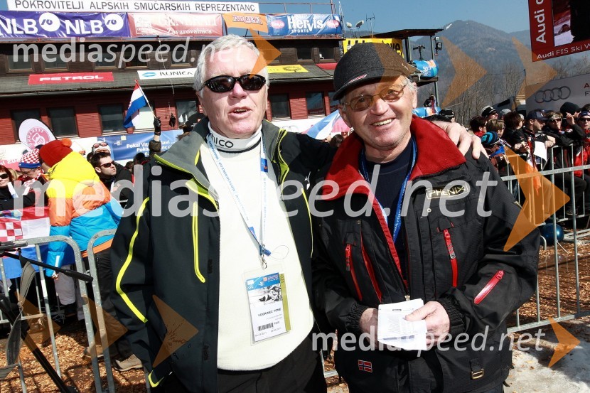 Tone Vogrinec, legenda slovenskega smučanja in Filip Gartner, smučarski strokovnjak50. Pokal Vitranc, slalom