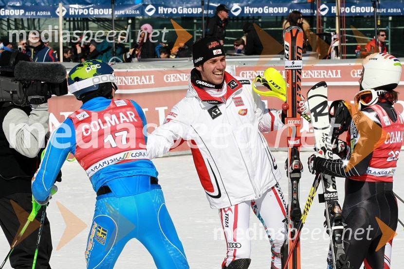Axel Bäck, smučar (Švedska), Mario Matt, smučar (Avstrija) in Nolan Kasper, smučar (ZDA)50. Pokal Vitranc, slalom