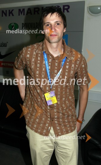 Stipe Jerič, novinar televizije RTS in predstavnik za odnose z javnostmi NK MariborNK Maribor - Villareal CF, nogometna tekma