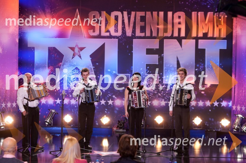 Družina Ferme: Gotard, Anže, Monika in KristijanSlovenija ima talent, avdicija v Ljubljani - prvi dan