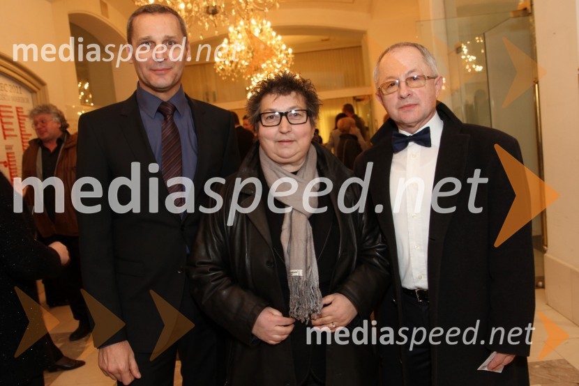 Danilo Rošker, direktor SNG Maribor, Dragica Petrovič, režiserka in producentka ter mag. Slavko Gabrovec, Javna agencija za železniški prometMoč usode, premiera v SNG Maribor