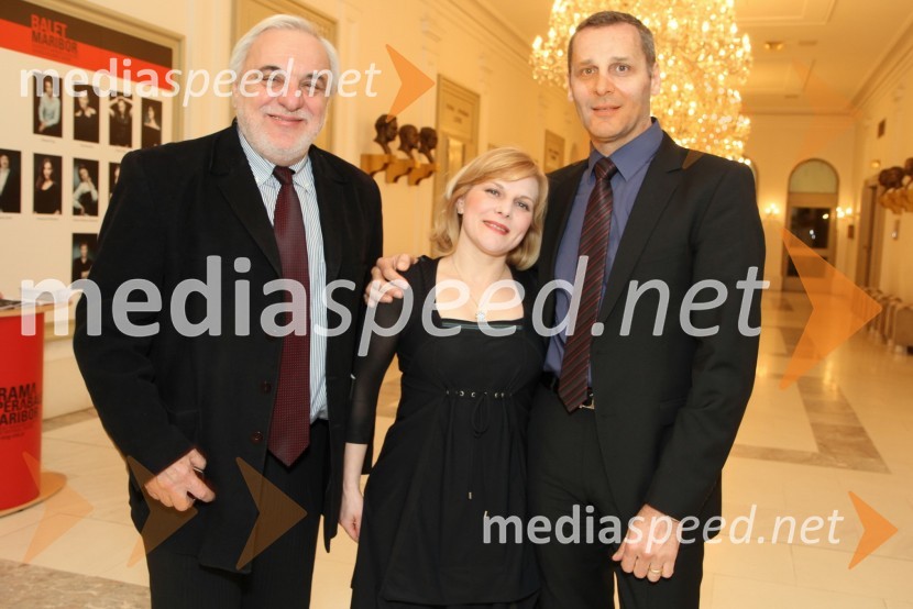 Plamen Kartaloff, direktor sofijske opere, sopranistka Petya Ivanova ter Danilo Rošker, direktor SNG MariborMoč usode, premiera v SNG Maribor