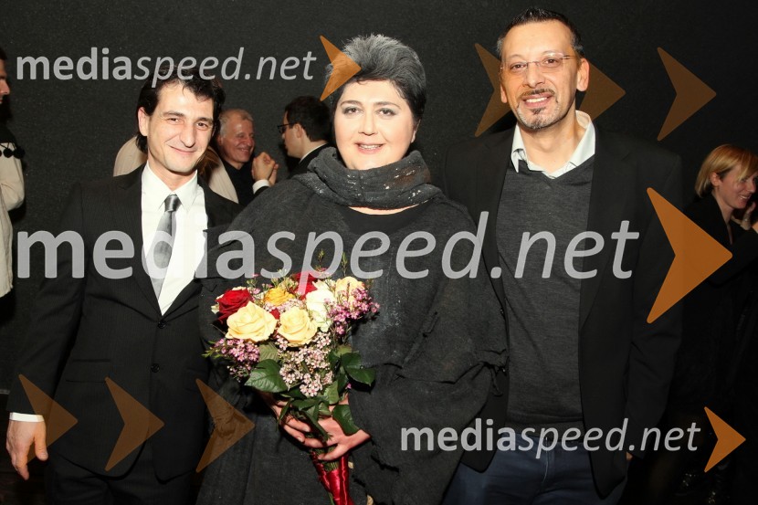 Juan Guillermo Nova, scenograf, Irene Ratiani, sopranistka in Luca Dall' Alpi, kostumografMoč usode, premiera v SNG Maribor