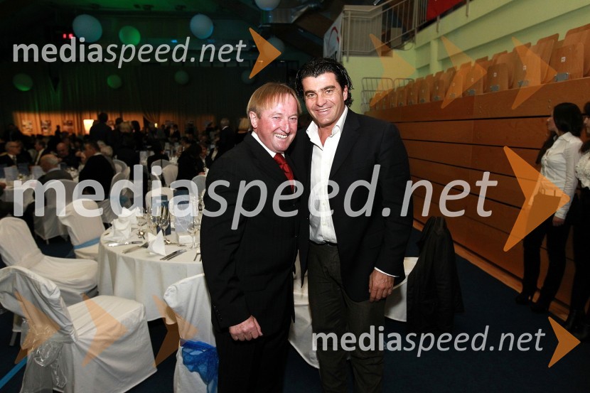 Bojan Križaj, nekdanji smučar in Alberto Tomba, nekdanji italijanski smučarBela večerja ob 50 letnici Pokala Vitranc