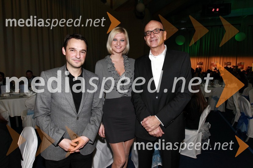 Danilo Ferjančič, generalni direktor Porsche Slovenija d.o.o., Marika Savšek, miss Universe 2010 in Heinz Slesak, generalni direktor Porsche Slovenija d.o.o.Bela večerja ob 50 letnici Pokala Vitranc