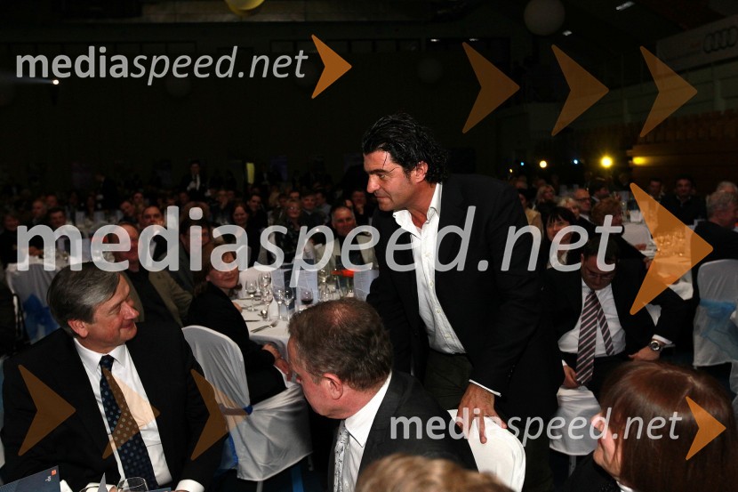 Dr. Danilo Türk, predsednik Republike Slovenije in Alberto Tomba, nekdanji italijanski smučarBela večerja ob 50 letnici Pokala Vitranc