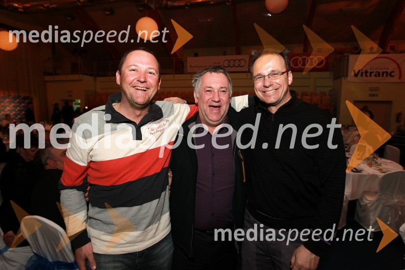 Tomaž Čižman, Boris Strel in Jure Franko, nekdanji smučarjiBela večerja ob 50 letnici Pokala Vitranc