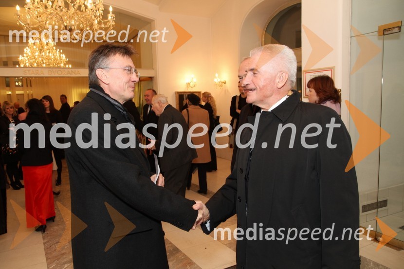 Prof. dr. Danijel Rebolj, novoizvoljeni rektor Univerze v Mariboru in prof. dr. Ludvik Toplak, nekdanji rektor Univerze v MariboruMoč usode, premiera v SNG Maribor