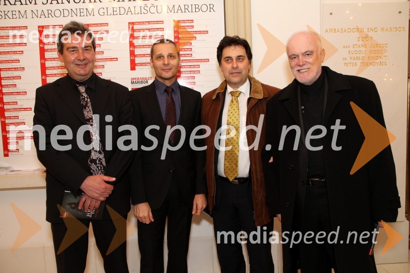 Brane Panič, pomočnik direktorja Festivala Ljubljana, Danilo Rošker, direktor SNG Maribor, Mitja Bervar, direktor Opera in Balet Ljubljana in Marko Gorjanc, namestnik ravnatelja SNG Opera in balet LjubljanaMoč usode, premiera v SNG Maribor