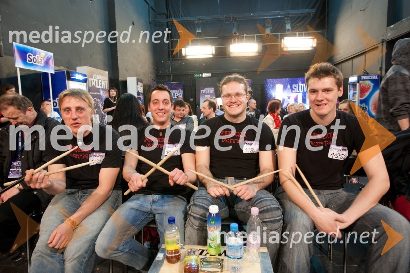 Funkcija RIT-M: Feliks Zlatan, Andraž Kastelic, Marko Špolar in Aljaž OmejecSlovenija ima talent, avdicija v Ljubljani, tretji dan