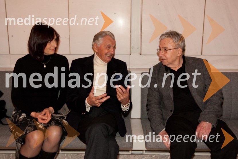 Majda Pintar, Demeter Bitenc, igralec in Sandi Čolnik, moderatorOdprtje razstave Toulouse-Lautrec v Cankarjevem domu