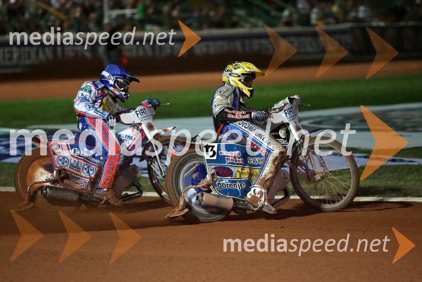 Jason Crump (Avstralija) in Matej Žagar (Slovenija)SPEEDWAY GRAND PRIX, VN Italije 2006, dirka