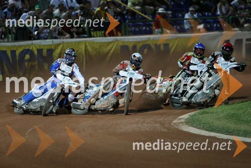 Nicki Pedersen (Danska), Jaroslaw Hampel (Poljska), Leigh Adams (Avstralija) in Lee Richardson (VBR)SPEEDWAY GRAND PRIX, VN Italije 2006, dirka