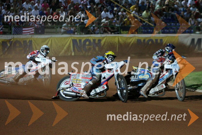 Piotr Protasiewicz (Poljska), Greg Hancock (ZDA), Bjarne Pedersen (Danska) in Jaroslaw Hampel (Poljska)SPEEDWAY GRAND PRIX, VN Italije 2006, dirka