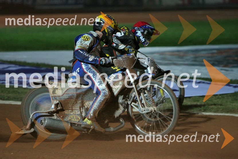 Tomasz Gollob (Poljska) in Mattia Carpanese (Italija)SPEEDWAY GRAND PRIX, VN Italije 2006, dirka