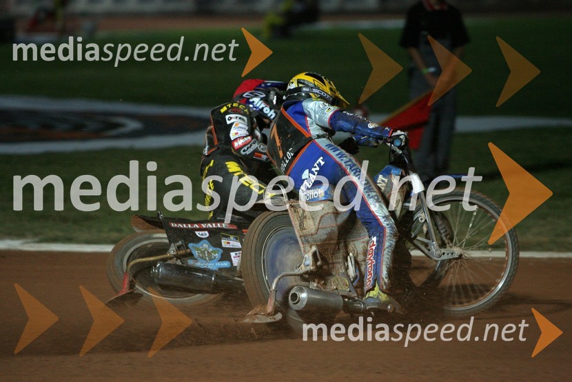 Mattia Carpanese (Italija) in Tomasz Gollob (Poljska)SPEEDWAY GRAND PRIX, VN Italije 2006, dirka