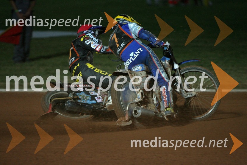 Mattia Carpanese (Italija) in Tomasz Gollob (Poljska)SPEEDWAY GRAND PRIX, VN Italije 2006, dirka