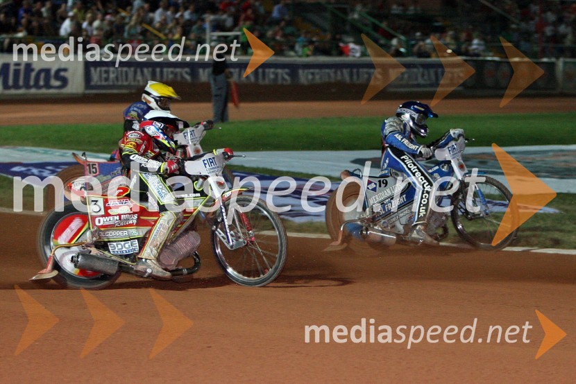 Niels Kristian Iversen (Danska), Leigh Adams (Avstralija) in Hans Andersen (Danska)SPEEDWAY GRAND PRIX, VN Italije 2006, dirka
