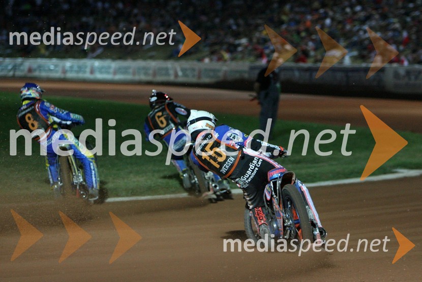 Andreas Jonsson (Švedska),  Bjarne Pedersen (Danska) in Niels Kristian Iversen (Danska)SPEEDWAY GRAND PRIX, VN Italije 2006, dirka