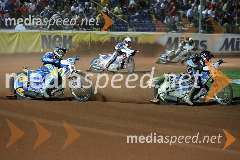 Andreas Jonsson (Švedska), Niels Kristian Iversen (Danska), Lee Richardson (VBR) in Bjarne Pedersen (Danska)
SPEEDWAY GRAND PRIX, VN Italije 2006, dirka