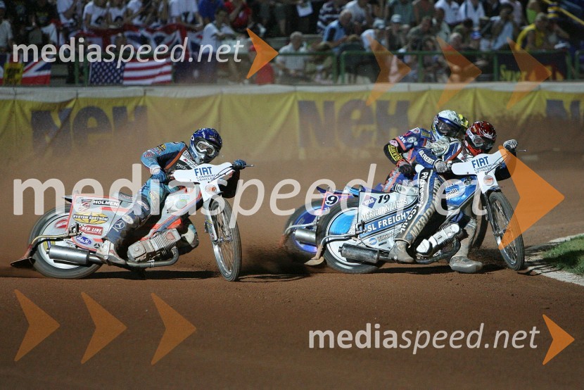 Greg Hancock (ZDA), Scott Nicholls (VBR) in Hans Andersen (Danska)SPEEDWAY GRAND PRIX, VN Italije 2006, dirka