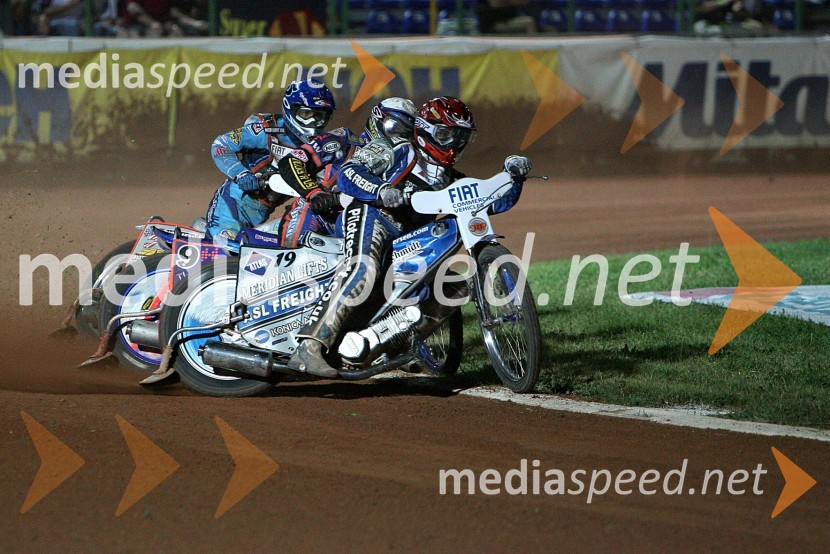 Greg Hancock (ZDA), Scott Nicholls (VBR) in Hans Andersen (Danska)SPEEDWAY GRAND PRIX, VN Italije 2006, dirka