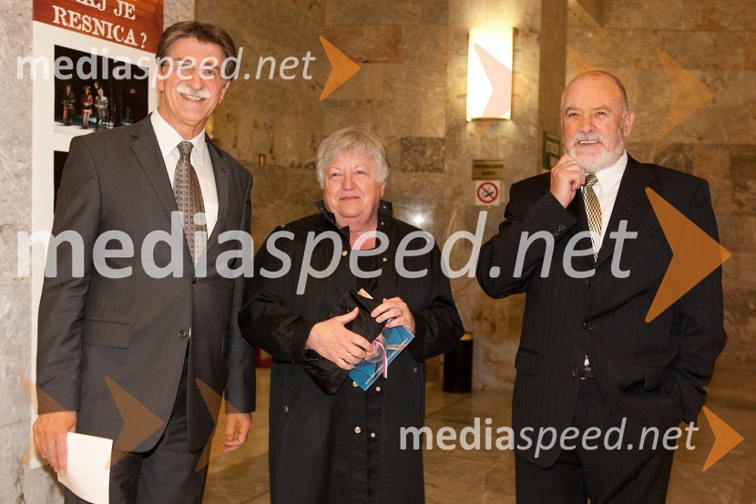 Jožko Čuk, direktor SNG Nova Gorica, Herman Benčan s soprogoOdprtje novega malega odra v SNG Nova Gorica in predstava Grenki sadeži pravice