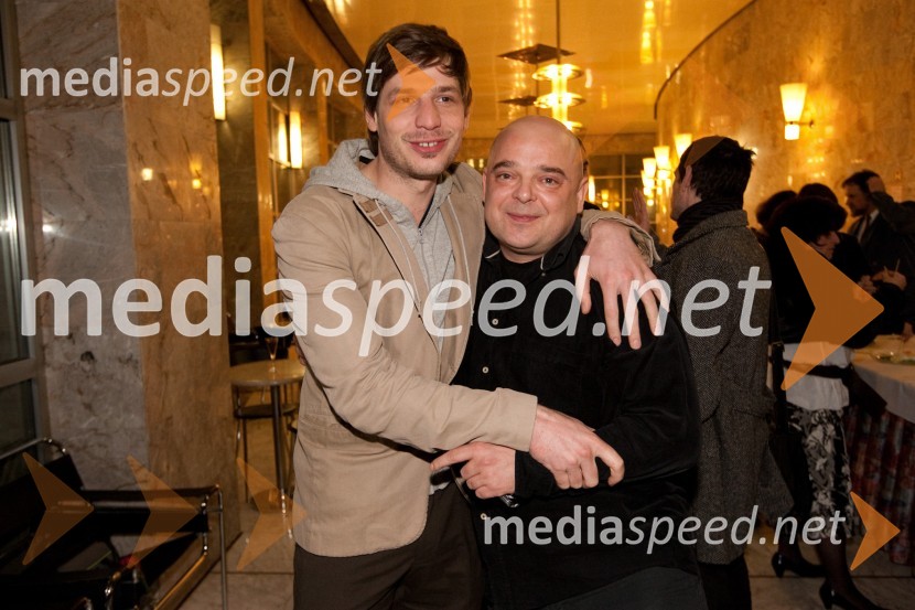 Anže Zevnik-Zele, igralec in Branko Rožman, skladateljOdprtje novega malega odra v SNG Nova Gorica in predstava Grenki sadeži pravice