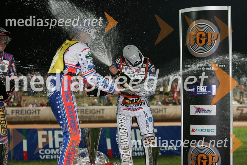 Jason Crump (Avstralija) in Hans Andersen (Danska)SPEEDWAY GRAND PRIX, VN Italije 2006, dirka