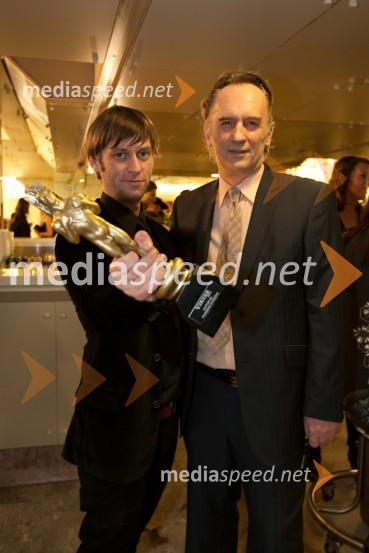 Klemen Dvornik, režiser in Jonaž Žnidaršič, igralecViktorji 2010, zaključna zabava