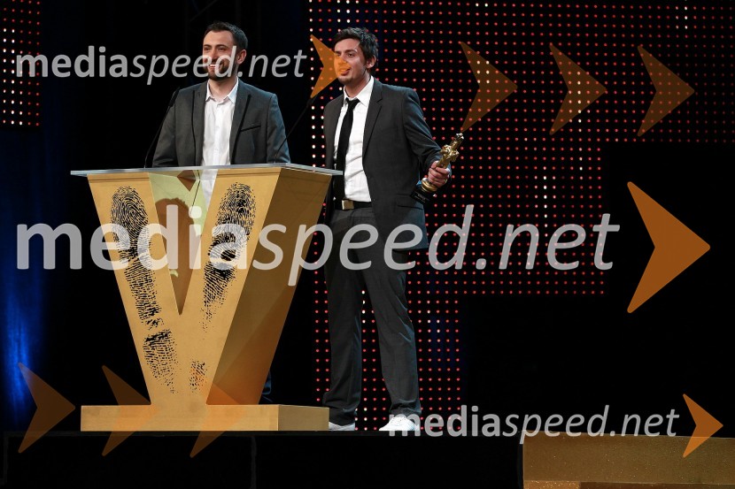 Perica Jerkovič in Tim Vodopivec, standup komikaViktorji 2010, dogajanje v dvorani