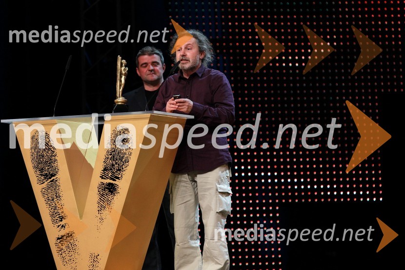 Matej Družnik, fotograf in Miha Hočevar, režiserViktorji 2010, dogajanje v dvorani