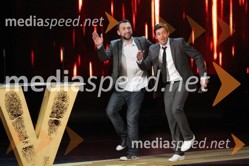 Perica Jerkovič in Tim Vodopivec, standup komikaViktorji 2010, dogajanje v dvorani