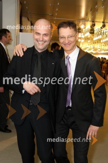 Janez Lombergar, direktor Televizije Slovenija in Igor Lukšič, minister za šolstvo in športViktorji 2010, zaključna zabava