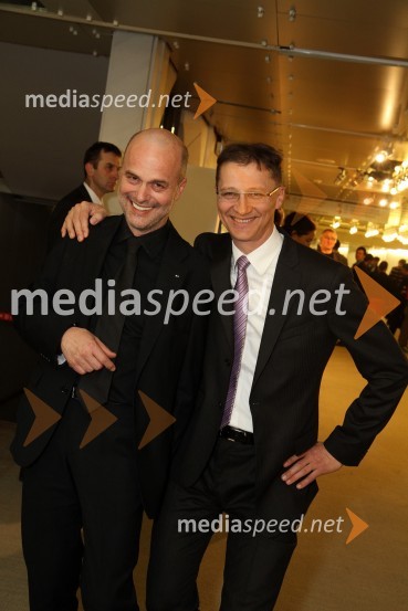 Janez Lombergar, direktor Televizije Slovenija in Igor Lukšič, minister za šolstvo in športViktorji 2010, zaključna zabava