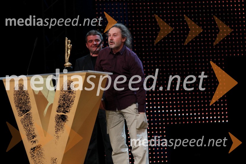 Matej Družnik, fotograf in Miha Hočevar, režiserViktorji 2010, dogajanje v dvorani