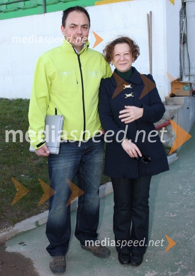 Tomaž Požrl in Violeta Freeland, predsednica AMD KrškoSpeedway, pokalno prvenstvo ekip Slovenija:Češka