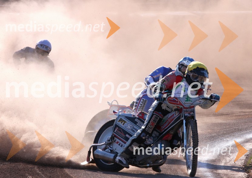 Samo Kukovica (Slovenija) in Michael Hadek (Češka)Speedway, pokalno prvenstvo ekip Slovenija:Češka