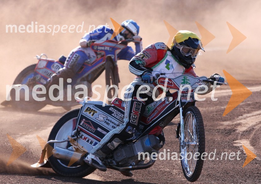 Samo Kukovica (Slovenija) in Michael Hadek (Češka)Speedway, pokalno prvenstvo ekip Slovenija:Češka