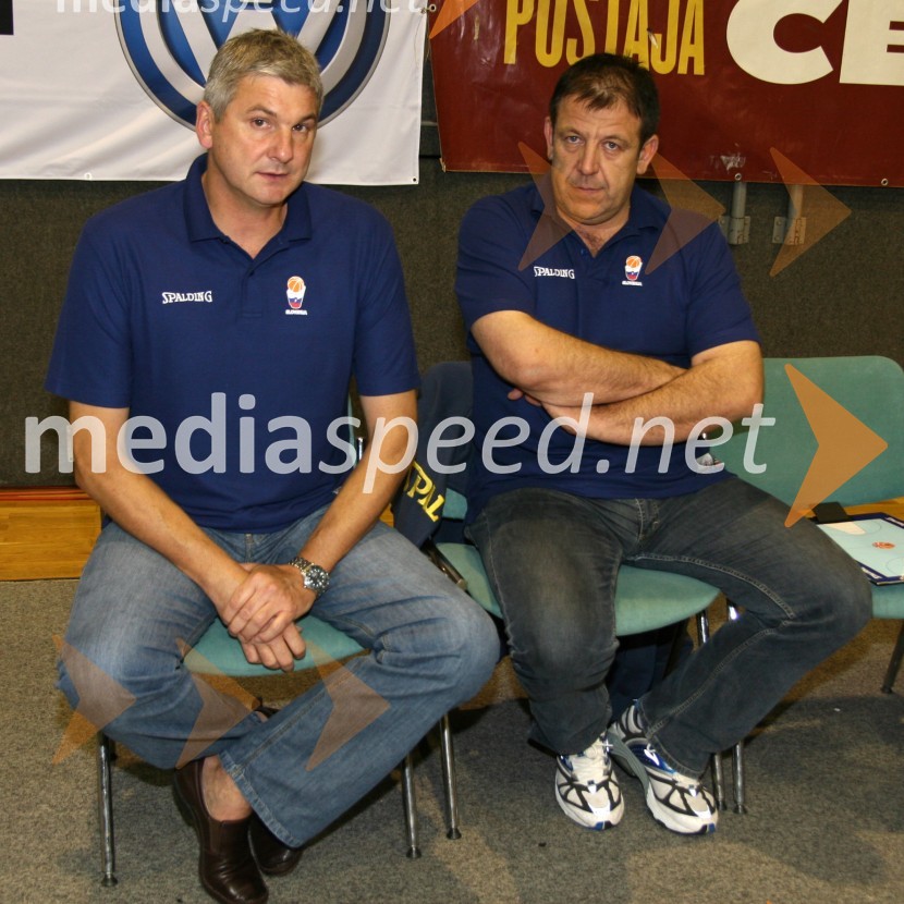 Aleš Pipan, trener slovenske košarkarske reprezentance in Slobodan Macura, reprezentančni zdravnikKošarkarski turnir Alpos
