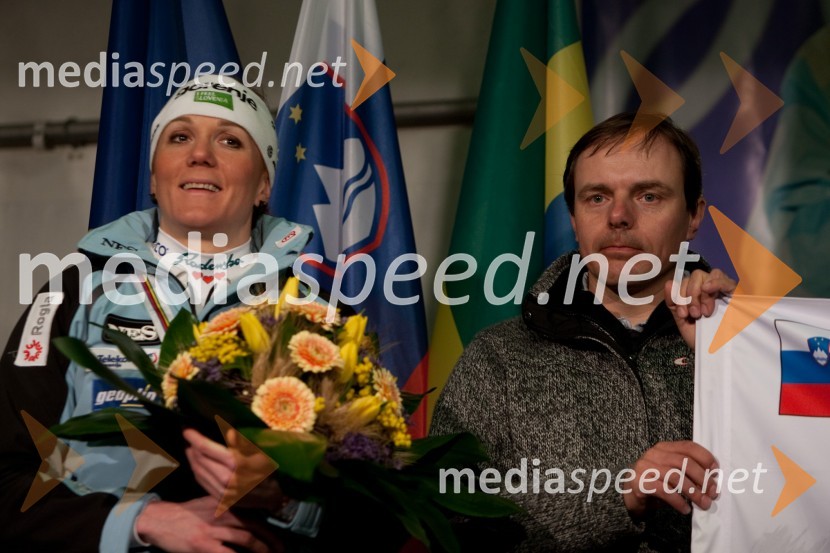 Petra Majdič, smučarska tekačica in Ivan Hudač, trenerPetra Majdič se je poslovila od športne kariere