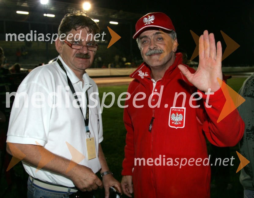 Boris Kotnjek, slovenski član komisije za speedway pri FIM (Mednarodna motociklistična zveza) in Szczepan Bukowski, poljski selektor (umrl 10.8.2007)SPEEDWAY, EP parov finale, Lendava