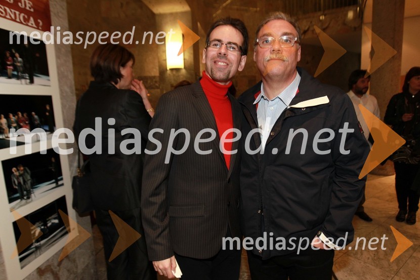 Matej Krajnc, pesnik, pisatelj in prevajalec in Boris Kobal, igralecDekameron, premiera v SNG Nova Gorica